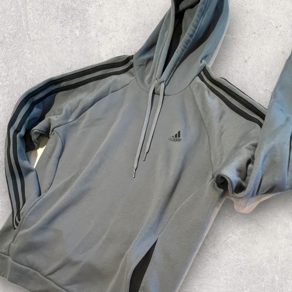 Adidas Hoodie Sweatshirt Gray - Picture 4 of 10